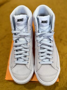 Nike Light Gray High-Top Sneakers with White Soles
